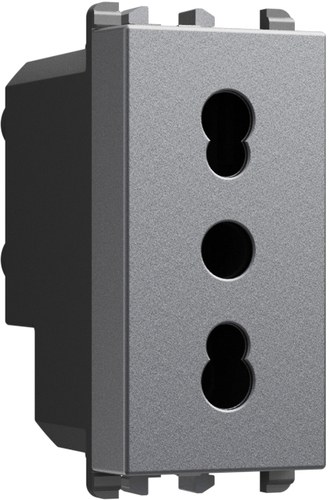 Priză italiană P11-P17, 2P+T 16A 250 Vac, 1 modul, Lybra, titan Urmet 27303.TT Modular, Seria LYBRA, Prize