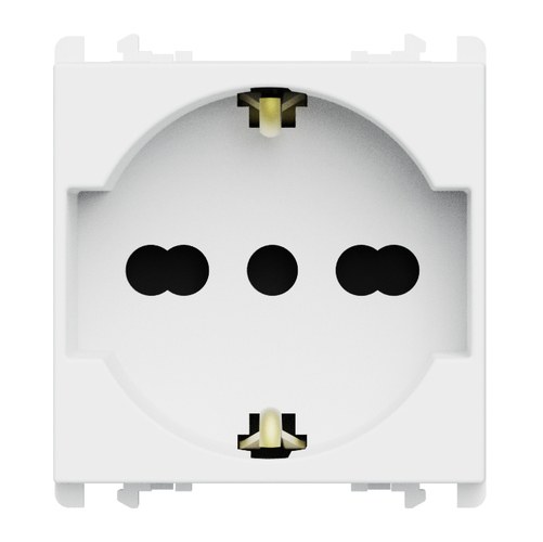 Priză italiană P40, 2P+T 16A 250 Vac, 2 module, Lybra, alb Urmet 27310/2.B