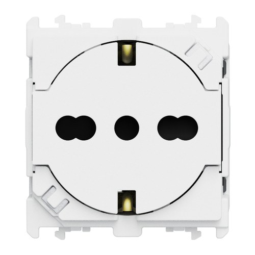 Priză italiană P40 Clean, 2P+T 16A 250 Vac, 2 module, Lybra, alb Urmet 27991.B