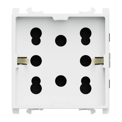 Priză multistandard italiană pentru două ștechere P11-P17 sau un ștecher Schuko, 2 module, Lybra, alb Urmet 27311/2.B