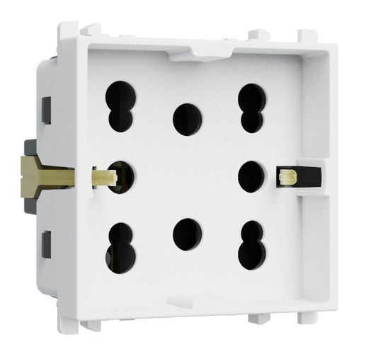 Priză multistandard italiană pentru două ștechere P11-P17 sau un ștecher Schuko, 2 module, Lybra, alb Urmet 27311/2.B Modular, Seria LYBRA, Prize