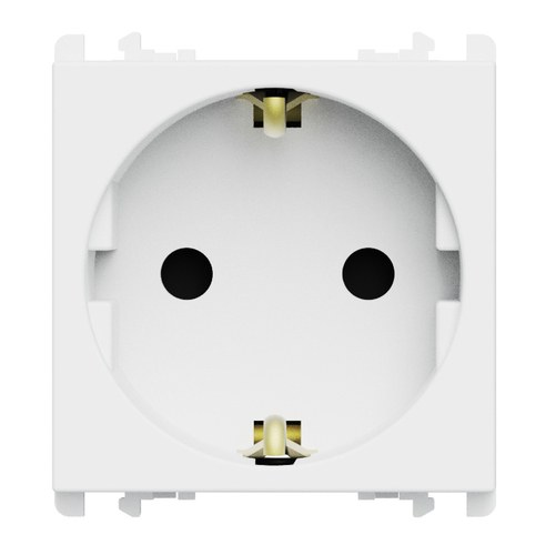 Priză Schuko (standard german), 2P+N 16A 250 Vac, 2 module, Lybra, alb Urmet 27320/2.B