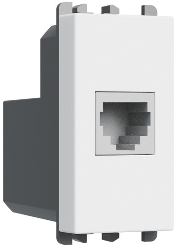 Priză telefonică RJ11 cu borne rapide, 1 modul, Lybra, alb Urmet 27411.B Modular, Seria LYBRA, Prize