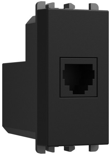 Priză telefonică RJ11 cu borne rapide, 1 modul, Lybra, negru Urmet 27411.N Modular, Seria LYBRA, Prize
