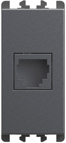 Priză telefonică RJ11 cu borne rapide, 1 modul, Lybra, titan Urmet 27411.TT