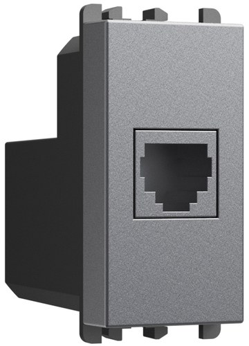 Priză telefonică RJ11 cu borne rapide, 1 modul, Lybra, titan Urmet 27411.TT Modular, Seria LYBRA, Prize