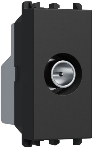 Priză TV de trecere, atenuare 5 dB, 1 modul, Lybra, negru Urmet 27405.N Modular, Seria LYBRA, Prize