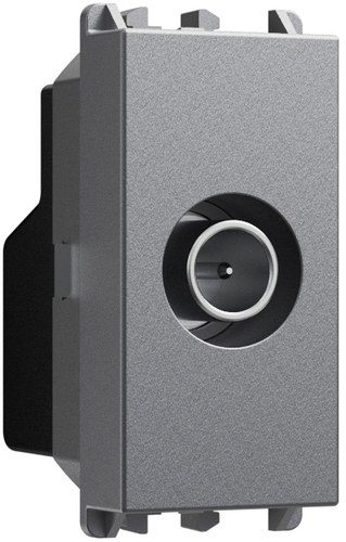 Priză TV de trecere, atenuare 5 dB, 1 modul, Lybra, titan Urmet 27405.TT Modular, Seria LYBRA, Prize