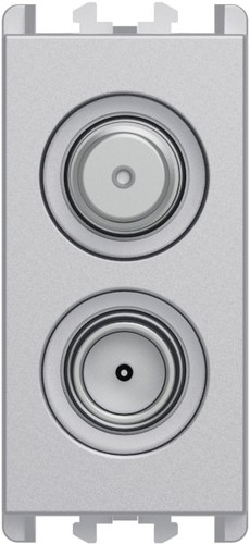 Priză TV-SAT terminală cu demixare, atenuare 2 dB, 1 modul, Lybra, aluminiu Urmet 27400.AL