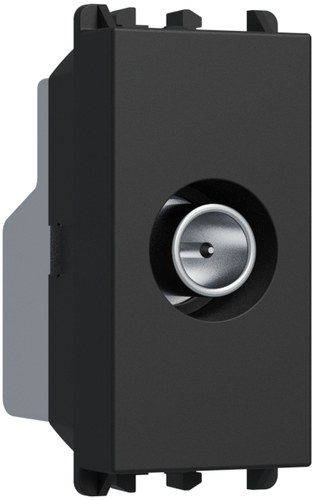 Priză TV terminală, atenuare 0,5 dB, 1 modul, Lybra, negru Urmet 27401.N Modular, Seria LYBRA, Prize