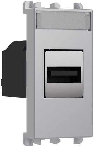 Priză USB (conector de trecere), 1 modul, Lybra, aluminiu Urmet 27451.AL Modular, Seria LYBRA, Prize