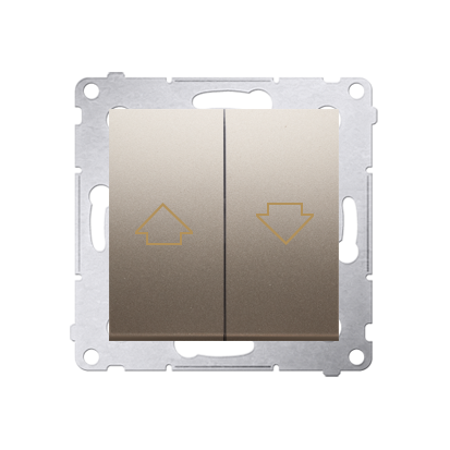 Buton control jaluzele   10A, 250V~, conectare rapida (fitinguri push-in), gold mat metalic