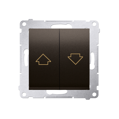 Buton control jaluzele   10A, 250V~, conectare rapida (fitinguri push-in), maron mat metalic
