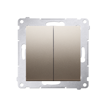 Buton dublu comanda fara pictograma, 10A, 250V~, conectare rapida (fitinguri push-in), gold mat metalic