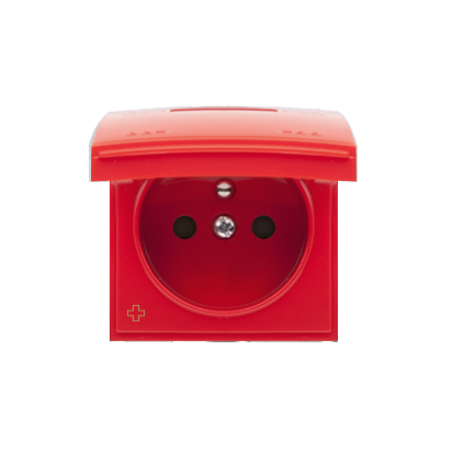 Carcasa pentru priza simpla IP44, antibacterial, rosu Aparataj, Standard German