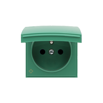 Carcasa pentru priza simpla IP44, antibacterial, verde
