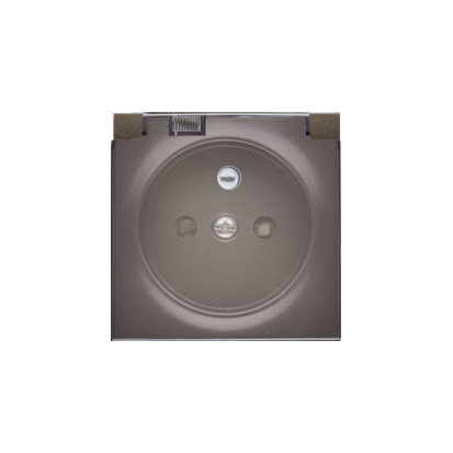 Carcasa pentru priza simpla- IP44 capac transparent, maron mat metalic Aparataj, Standard German