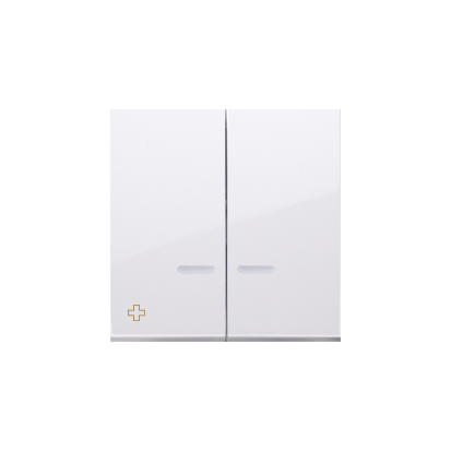 Component dublu  cu indicator de lumina pentru mecanisme: SW5M, SP2M; antibacterial; alb Aparataj, Standard German