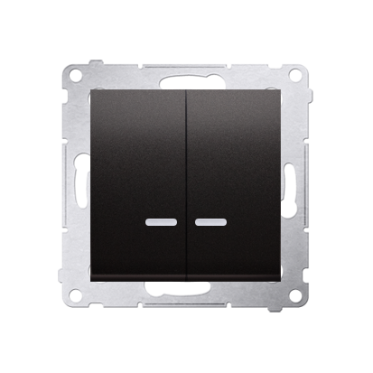 Comutator cu led pentru versiunea IP44 (modul) 16A, 250V~, borne cu surub; antracit mat metalic *Echipat cu garnitura de etansar
