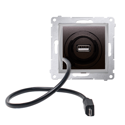 Incarcator USB si Micro -USB, 5V/DC; antracit metalic