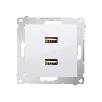 Incarcator dublu USB, 2.1 A, 5V DC, 230V; alb