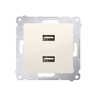 Incarcator dublu USB, 2.1 A, 5V DC, 230V; crem