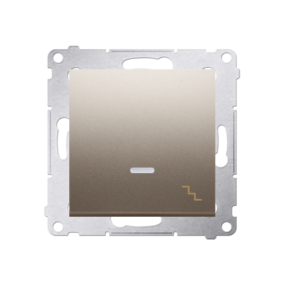 Intrerupator cap scara cu led  10A, 250V~, conectare rapida (fitinguri push-in), auriu mat metalic
