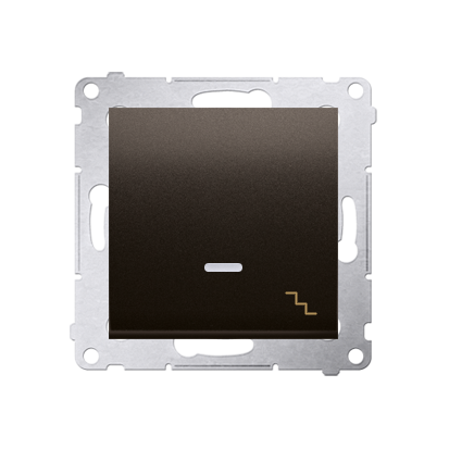 Intrerupator cap scara cu led 10A, 250V~, conectare rapida (fitinguri push-in), maron mat metalic