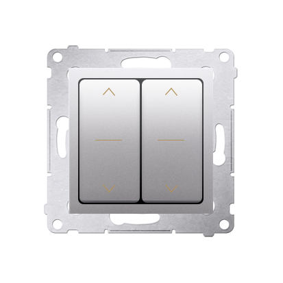 Intrerupator control jaluzele dublu, 250V~, conectare rapida (fitinguri push-in), silver mat metalic