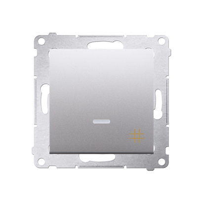 Intrerupator cruce cu led  10A, 250V~, conectare rapida (fitinguri push-in), argintiu mat metalic