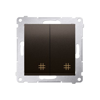Intrerupator cruce dublu  10A, 250V~, conectare rapida (fitinguri push-in), maron mat metalic
