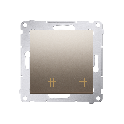 Intrerupator djublu cruce  10A, 250V~, conectare rapida (fitinguri push-in), gold mat metalic