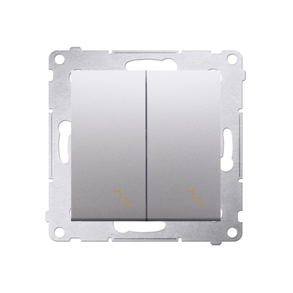 Intrerupator dublu cap scara  10A, 250V~, cleme cu surub, silver mat metalic