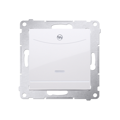 Intrerupator dublu de hotel cu led-2Z , curent nominal 10 (2) A, necesita utilizare releu/contactor, alb