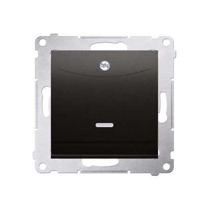 Intrerupator dublu de hotel cu led-2Z , curent nominal 10 (2) A, necesita utilizare releu/contactor, antracit mat metalic