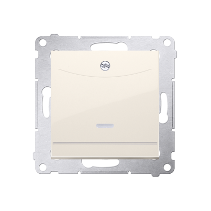 Intrerupator dublu de hotel cu led-2Z, curent nominal 10 (2) A, necesita utilizare releu/contactor, crem Aparataj, Standard German