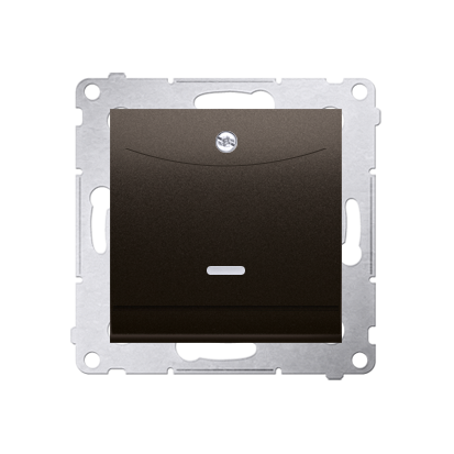 Intrerupator dublu de hotel cu led-2Z, curent nominal 10 (2) A, necesita utilizare releu/contactor, maron mat metalic