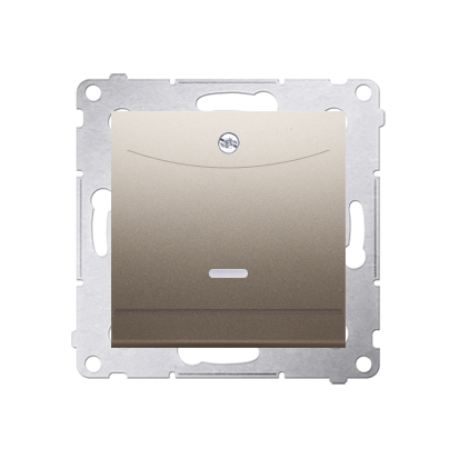 Intrerupator dublude hotel cu led-2Z , curent nominal 10 (2) A, necesita utilizare releu/contactor, gold mat metalic