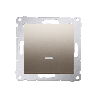 Intrerupator simplu cu led  16A, 250V~, conectare rapida (fitinguri push-in), gold mat metalic
