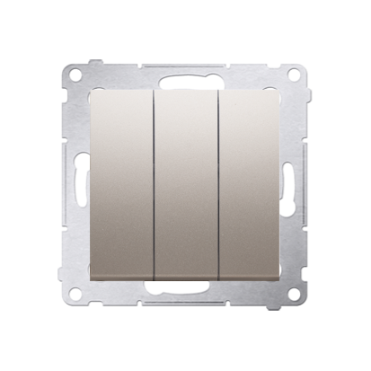 Intrerupator triplu   10A, 250V~, conectare rapida (fitinguri push-in), gold mat metalic Aparataj, Standard German