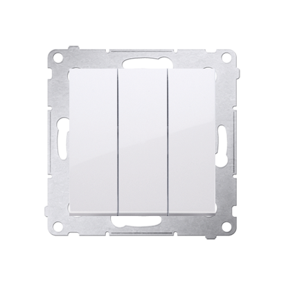 Intrerupator triplu  cu  led 10A, 250V~, conectare rapida (fitinguri push-in), alb Aparataj, Standard German