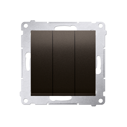 Intrerupator triplu  cu led 10A, 250V~, conectare rapida (fitinguri push-in), maron mat metalic Aparataj, Standard German