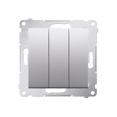 Intrerupator triplu  cu led  10A, 250V~, conectare rapida (fitinguri push-in), silver mat metalic Aparataj, Standard German