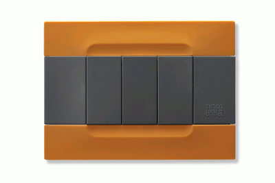 nea - Kadra monocrom rama ornamentala 3 mod tecnopolimero (plastic) seria Antracit Portocaliu San Francisco