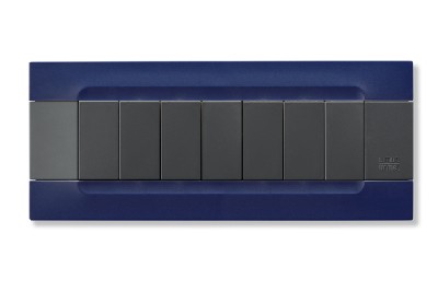 nea - Kadra monocrom rama ornamentala 7 mod tecnopolimero (plastic) seria Antracit Albastru Sidney Aparataj, Modular