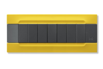 nea - Kadra monocrom rama ornamentala 7 mod tecnopolimero (plastic) seria Antracit Galben Lisabona Aparataj, Modular