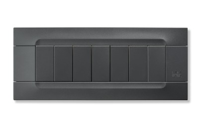 nea - Kadra monocrom rama ornamentala 7 mod tecnopolimero (plastic) seria Antracit Negru Auckland Aparataj, Modular