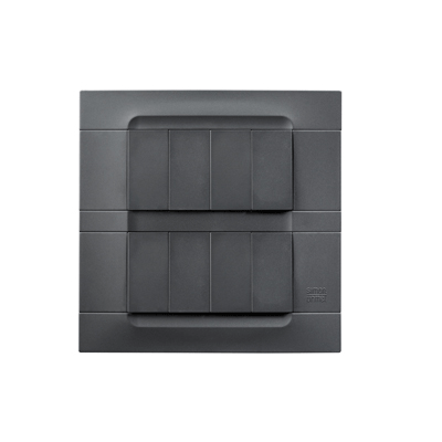 nea - Kadra monocromo rama ornamentala 4+4 mod tecnopolimero (plastic) seria Antracit Negru Auckland Aparataj, Modular