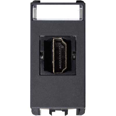 nea - Priza HDMI cu adaptor 19 poli F/F, 1 mod, antracit Aparataj, Modular