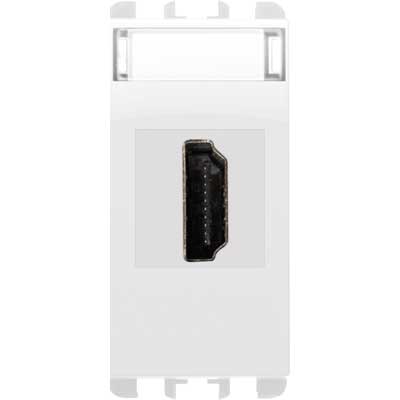 nea - Priza HDMI cu un adaptor 19 pini F/F, 1 modul,Alb Glaciar Aparataj, Modular